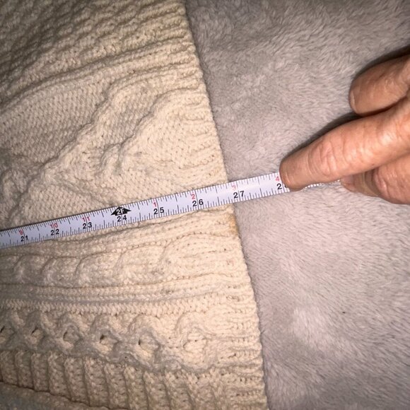 Kilronan Knitwear 100% Irish Merino Wool Button Sweater 3/4 Sleeves Cream Size M - Picture 16 of 16